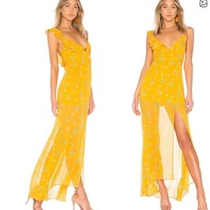 Yellow Floral Maxi Dress